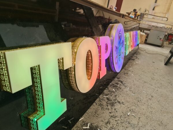 3D Letters LED Light Shop Sign RGB Color Changing 3D Letters LED Light Shop Sign RGB Color Changing