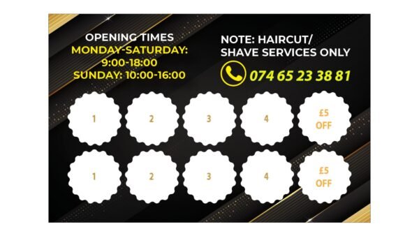 Barber Shop Loyalty Card (7) Barber Shop Loyalty Card