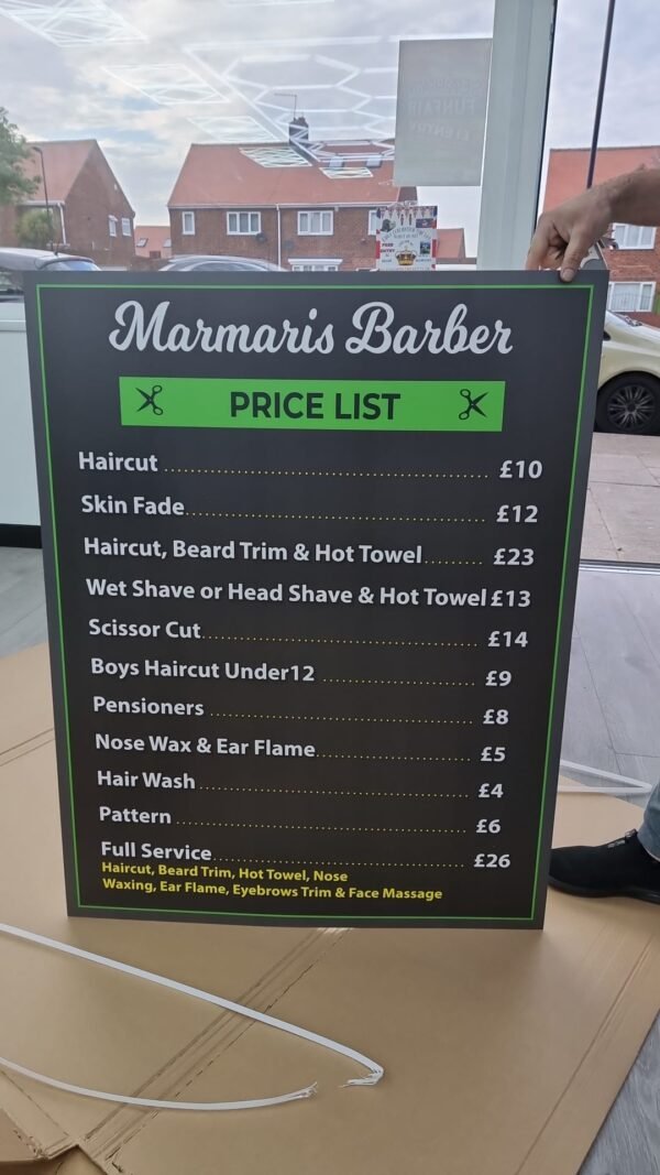Barber Shop Price List (0) Barber Shop Price List