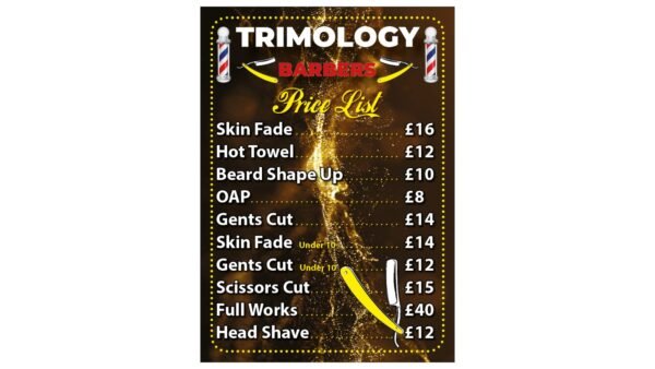 Barber Shop Price List (10) Barber Shop Price List