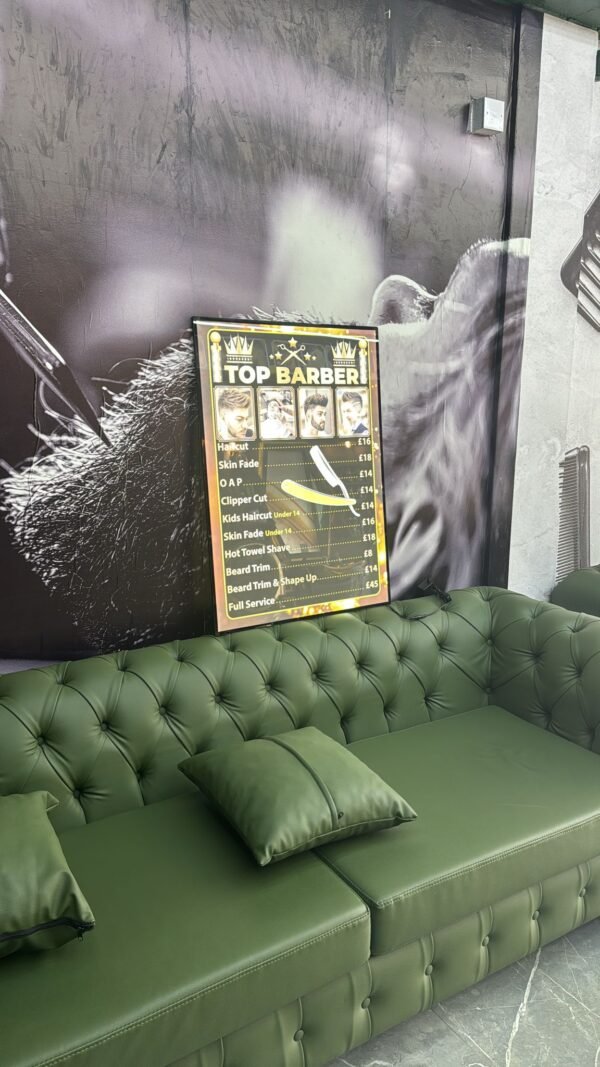 Barber price list led light