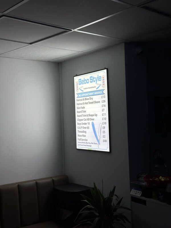 Barber Shop Price List Led Light