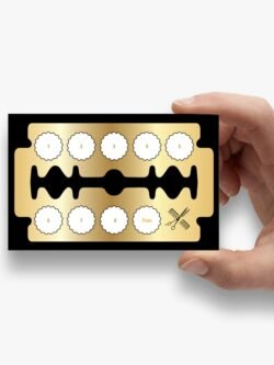 Barber shop loyalty card design by Atlantic Design with modern and clean layout for customer rewards.