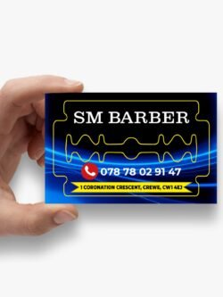 Barber shop business card design by Atlantic Design featuring a modern, clean, and professional layout.