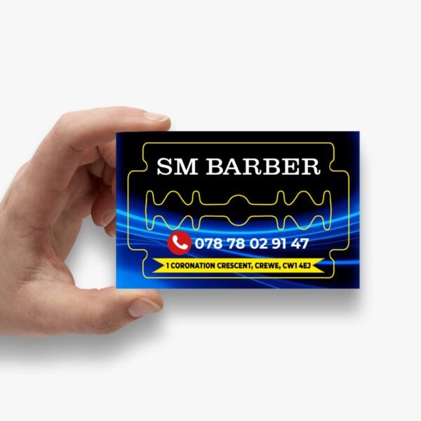Barber shop business card design by Atlantic Design featuring a modern, clean, and professional layout.