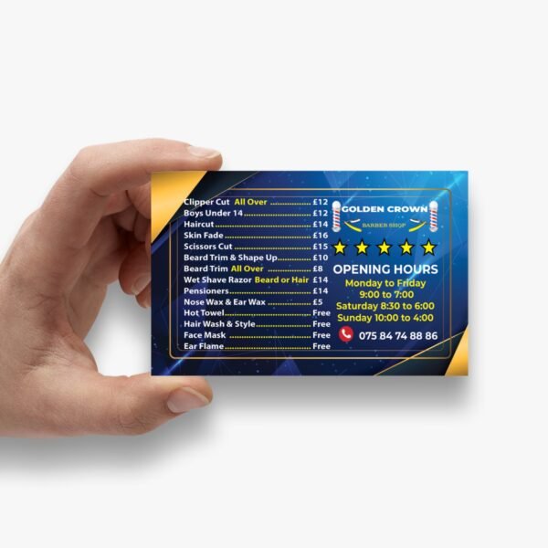 barber shop business card