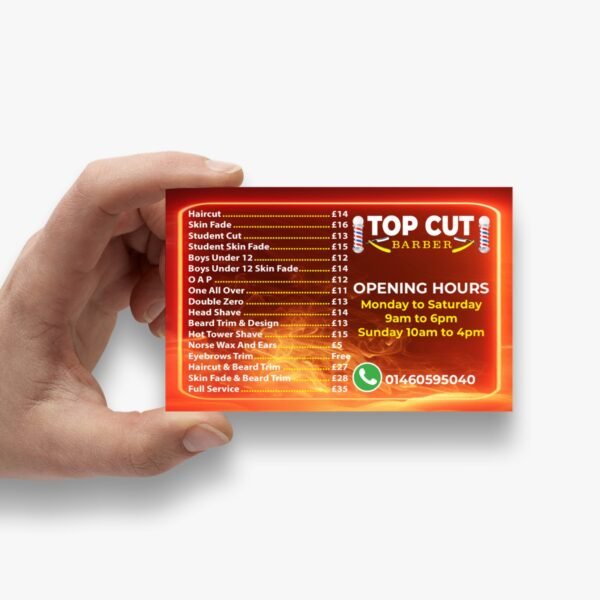 barber shop business card