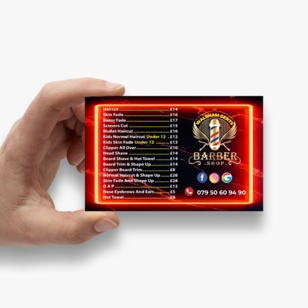 barber shop business card