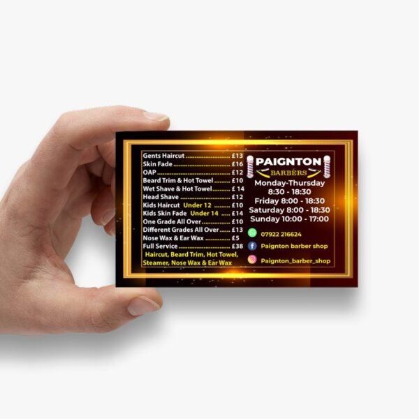 barber shop business card