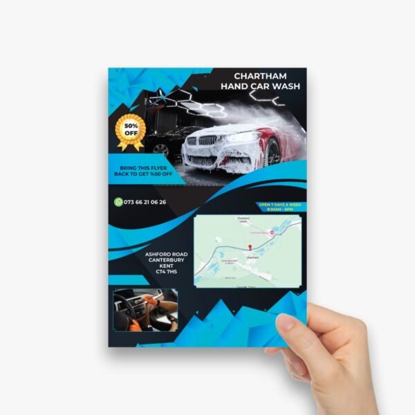 Car wash flyer. car wash leaflet. valeting flyer. valeting leaflet.