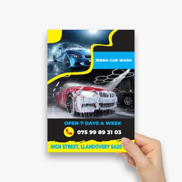 Car wash flyer. car wash leaflet. valeting flyer. valeting leaflet.