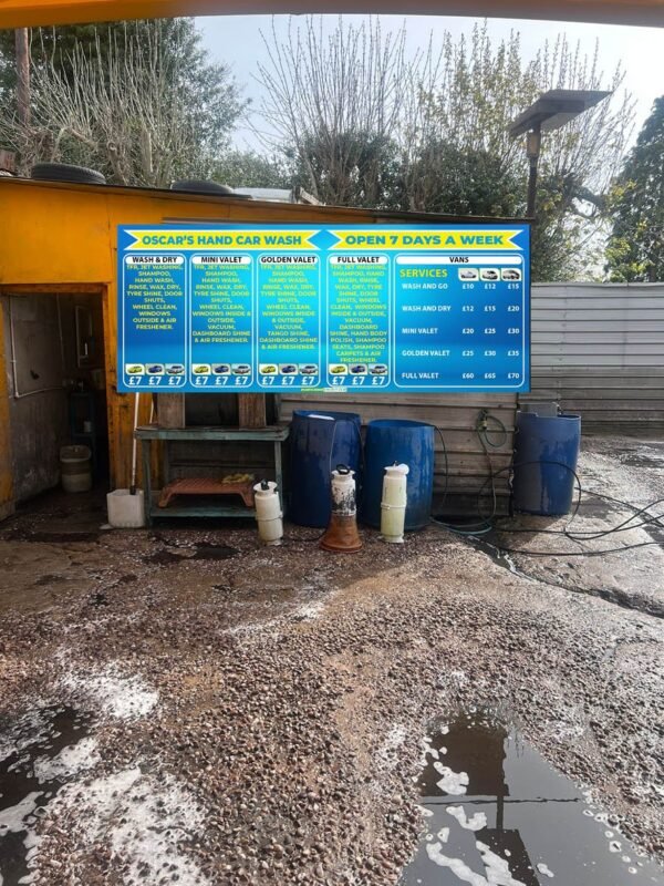 car wash sign board