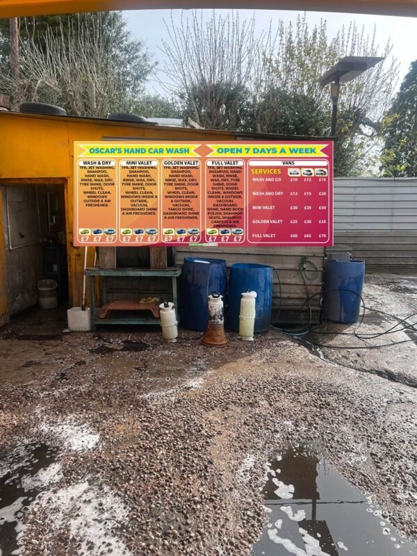 car wash sign board