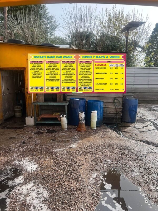 car wash sign board