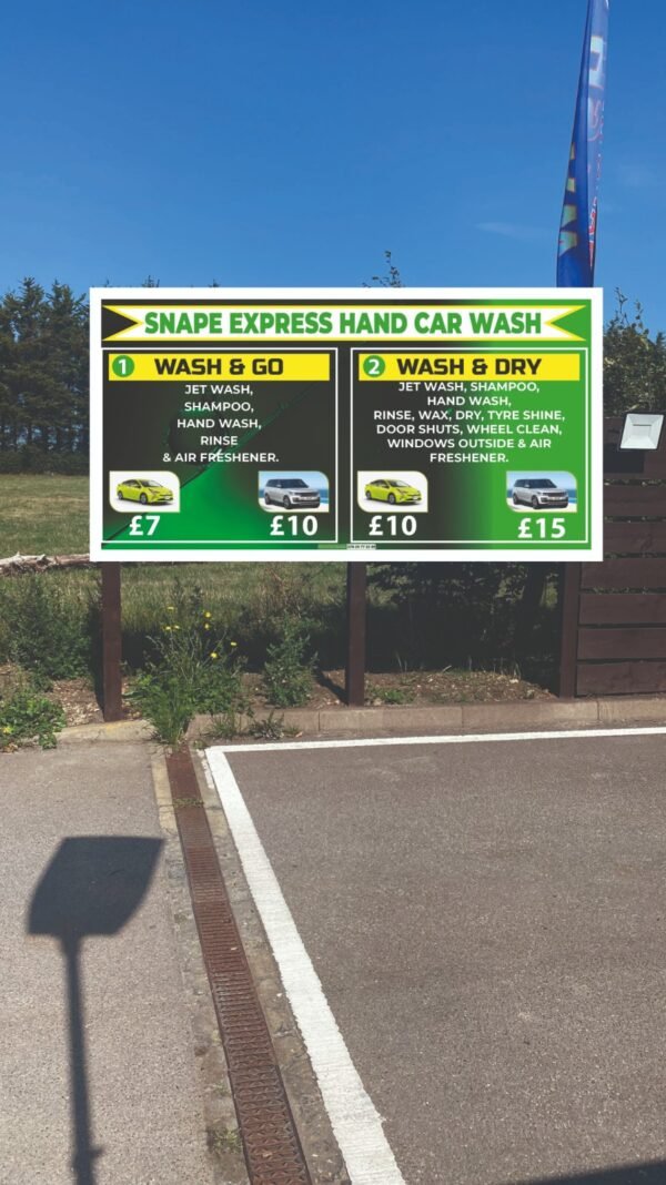 car wash sign board