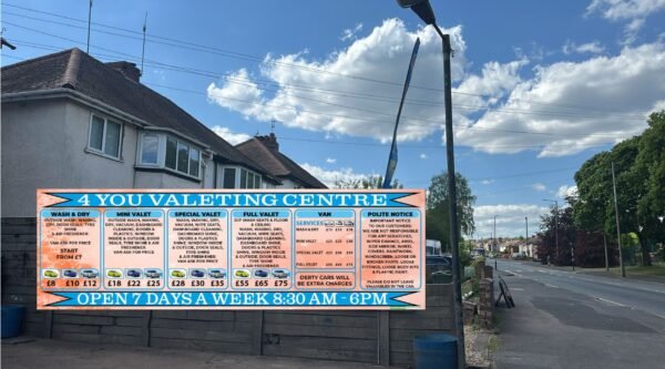car wash sign board