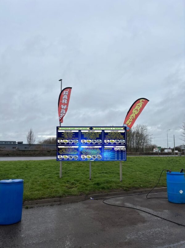 car wash sign board