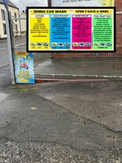 car wash sign board