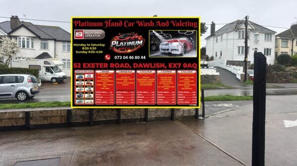 car wash sign board